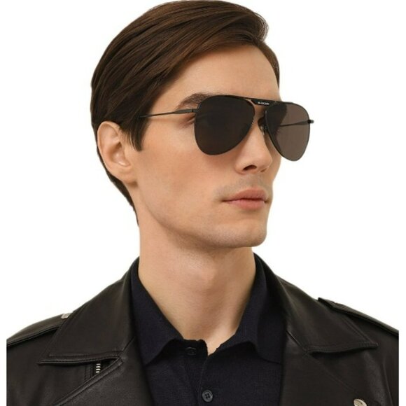 Balenciaga BB0244S 001 BRAND NEW Sunglasses Gray Pilot Unisex BB 0244S - Picture 1 of 13